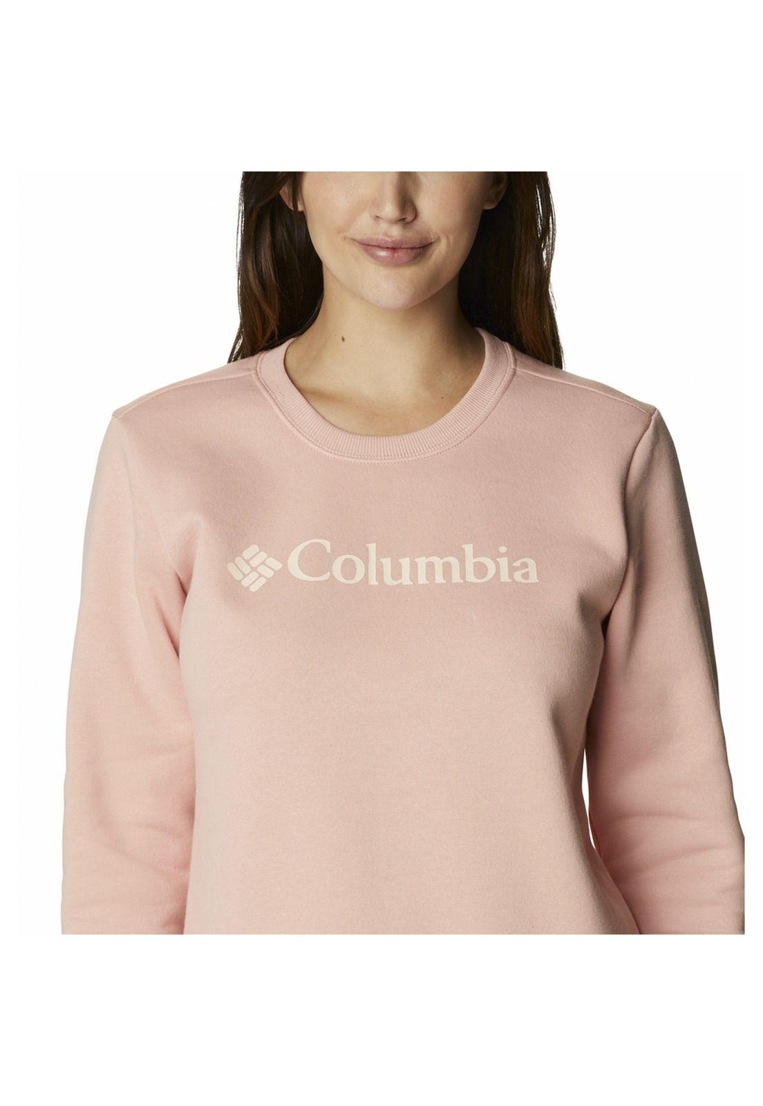 Polerón Mujer Columbia Logo Crew Rosado-3