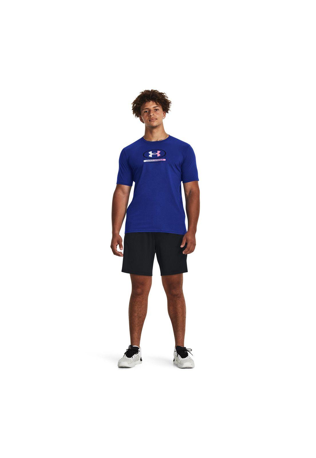 Polera UA Global Lockertag hombre Azul-5