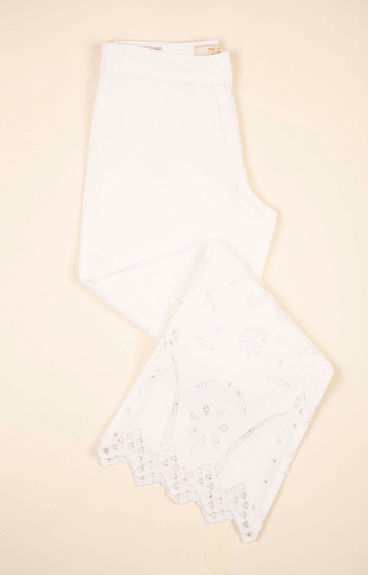 Pantalón Lino Orgánico Mujer Akina Blanco-3