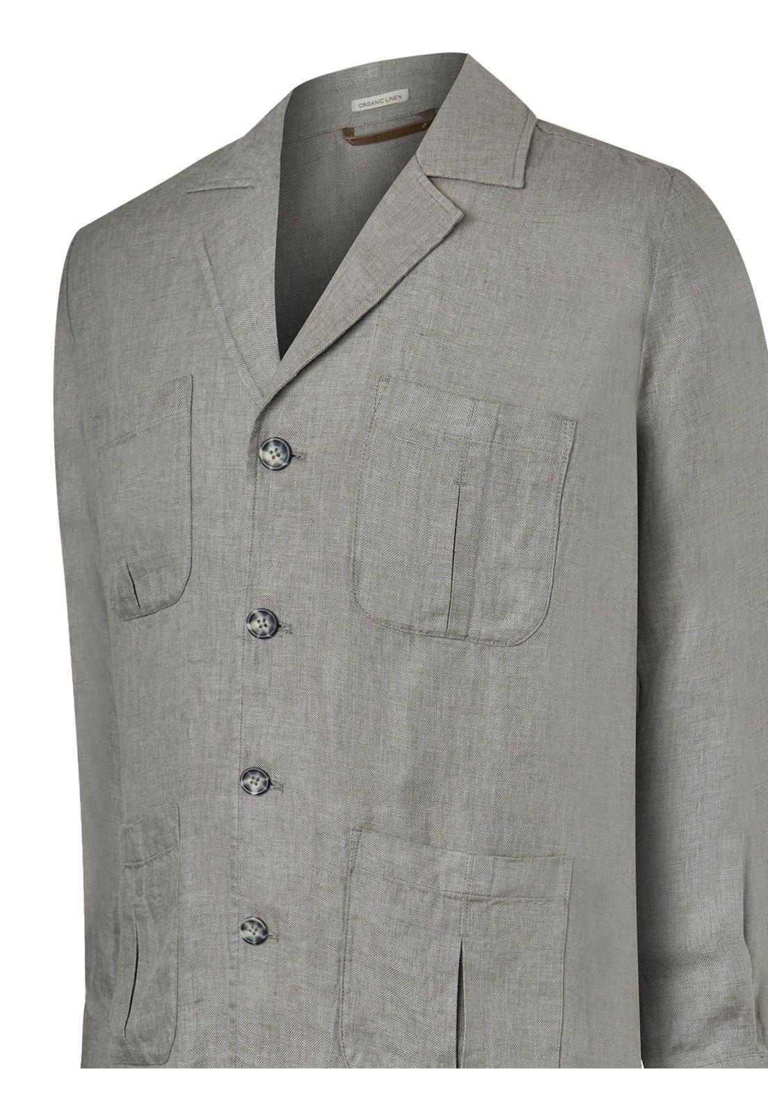 Chaqueta Lino Verde Oscuro Fornillo Hombre -3