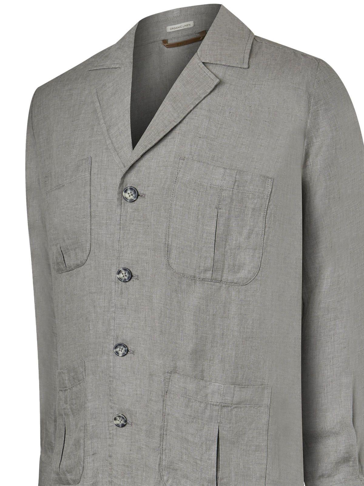 Chaqueta Lino Verde Oscuro Fornillo Hombre -3