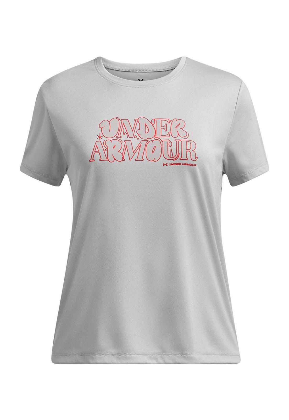 Polera Manga Corta UA Tech Niña Gris-0