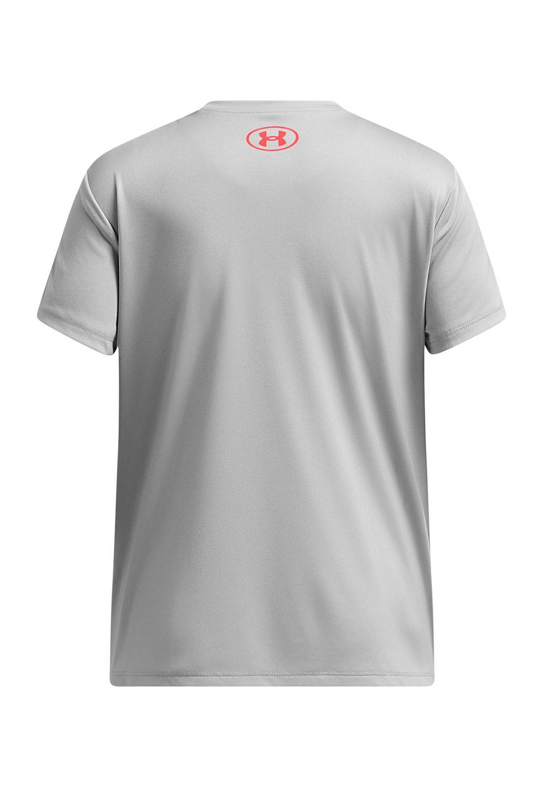 Polera Manga Corta UA Tech Niña Gris-1