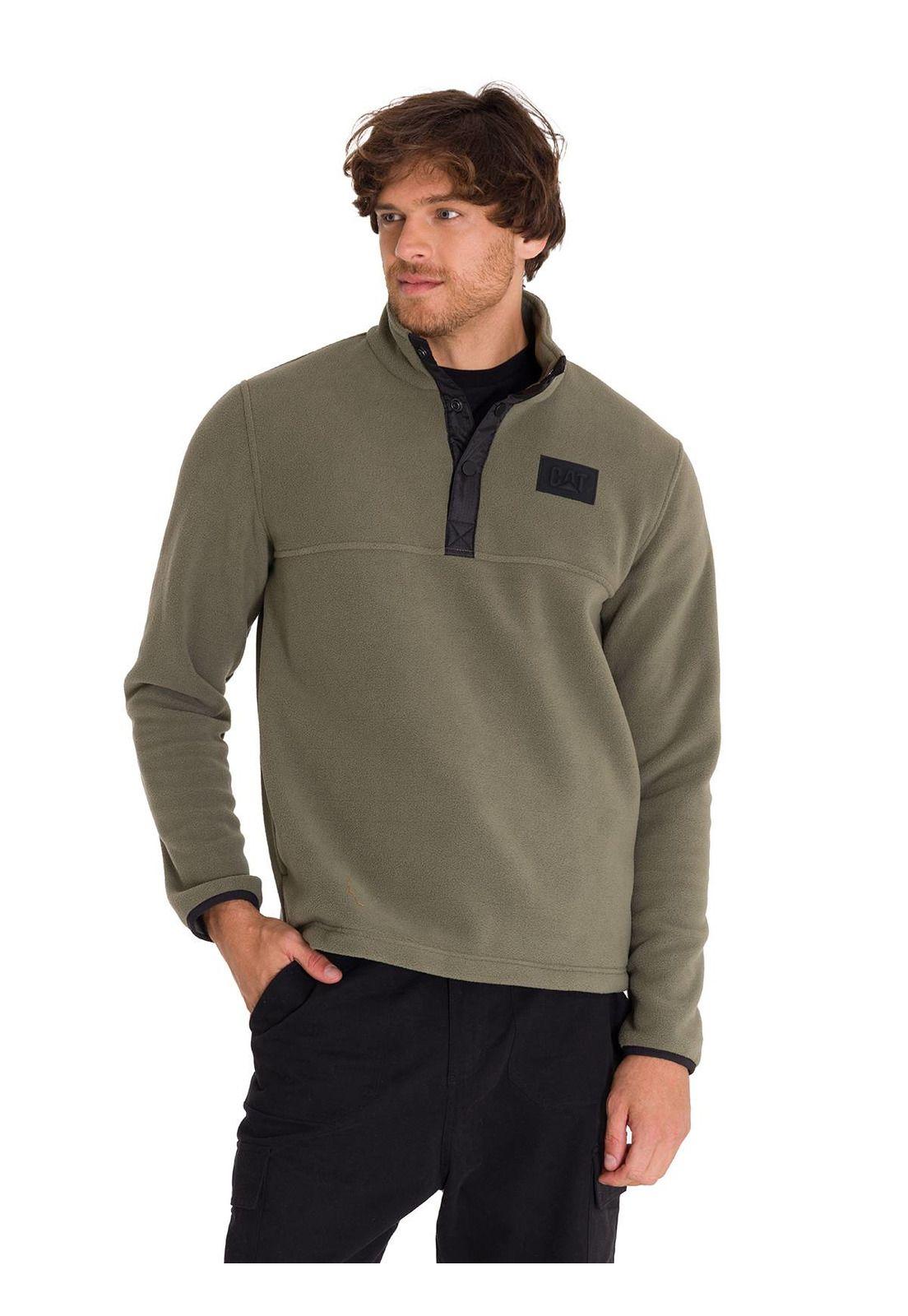 Polar Fleece Half Snap Hombre Verde-0