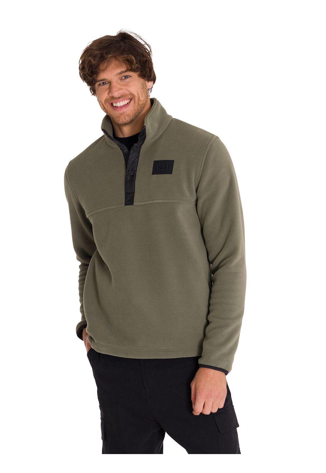Polar Fleece Half Snap Hombre Verde-1