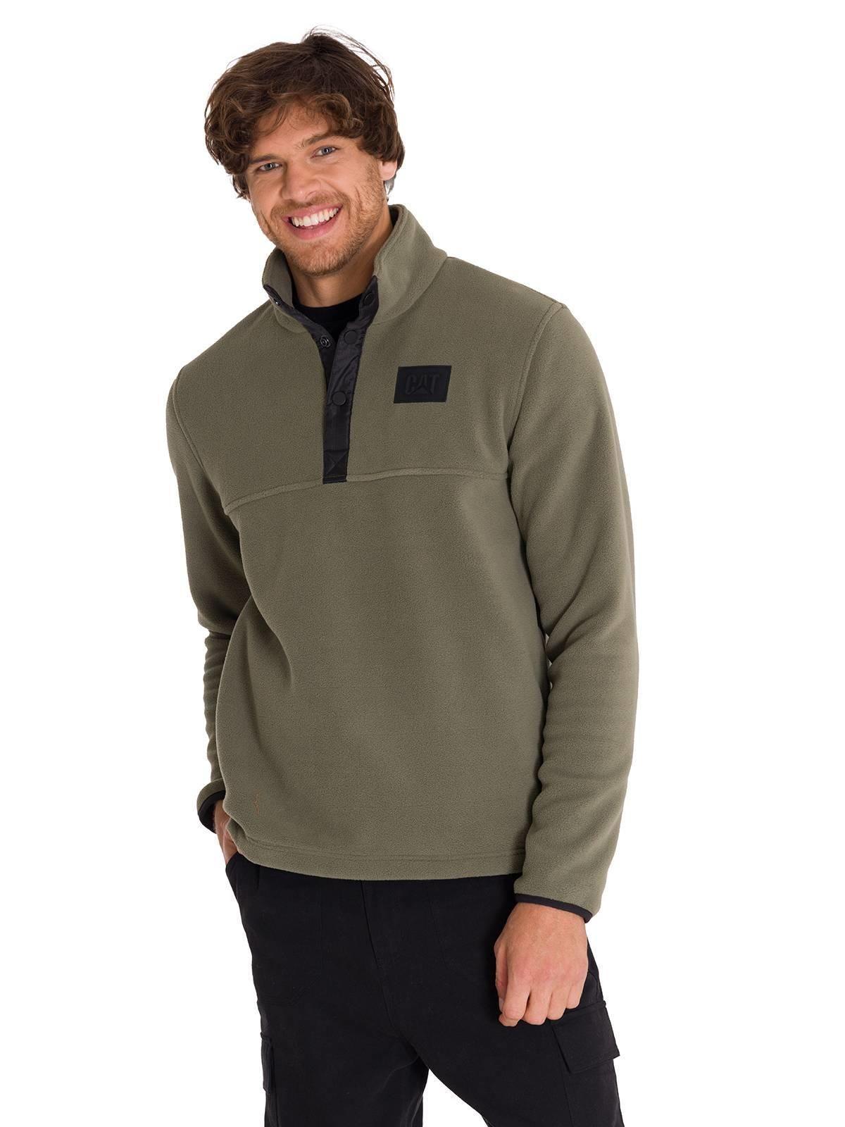Polar Fleece Half Snap Hombre Verde-1