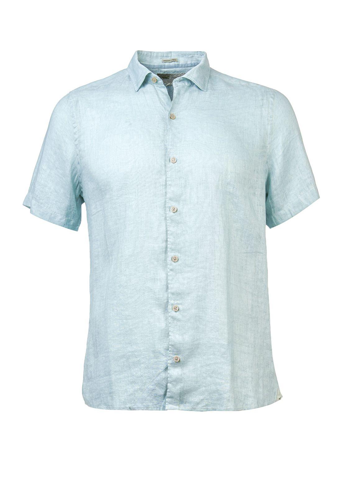 Camisa Lino Orgánico Linenjersey Azul Hombre-0