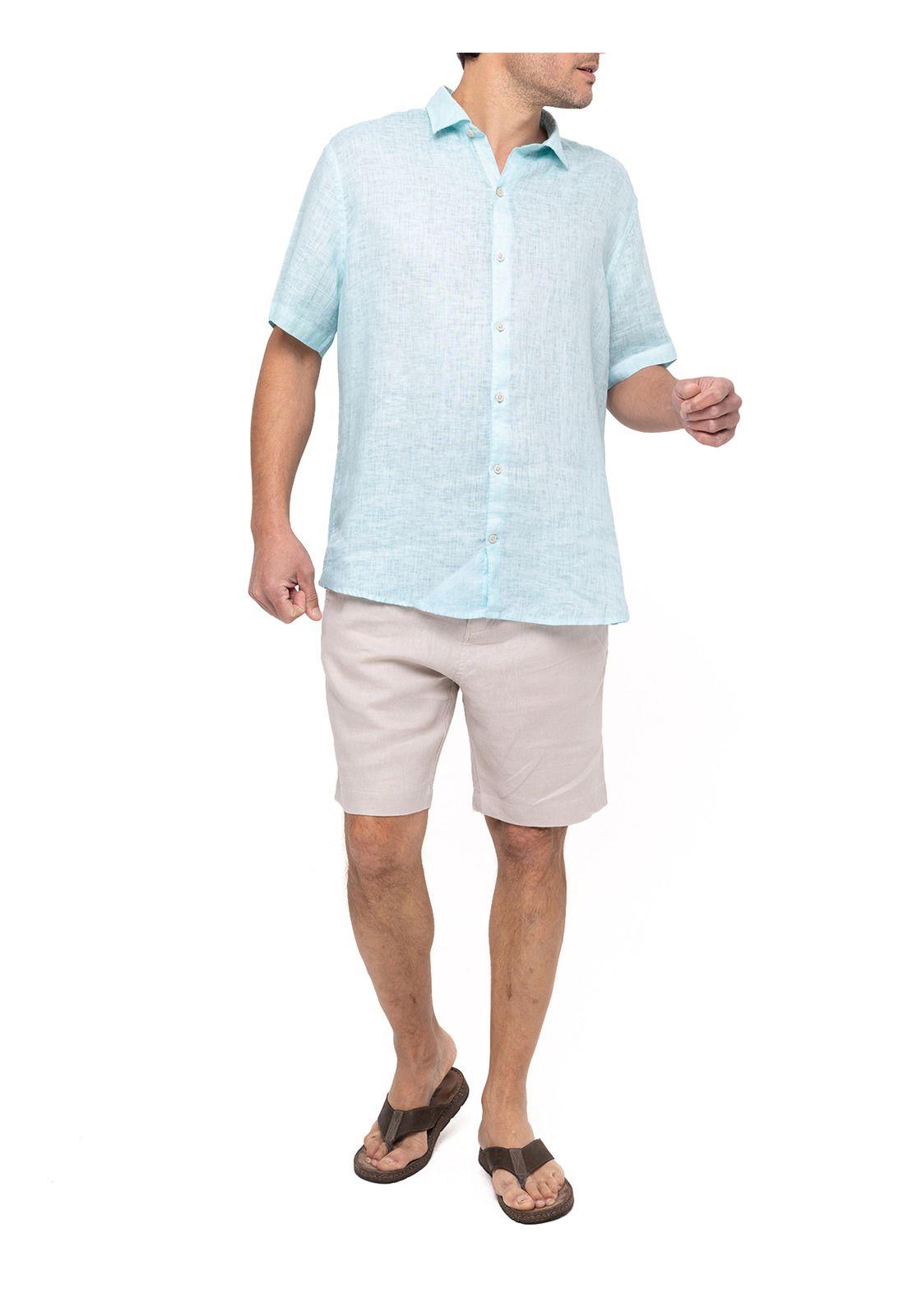 Camisa Lino Orgánico Linenjersey Azul Hombre-7