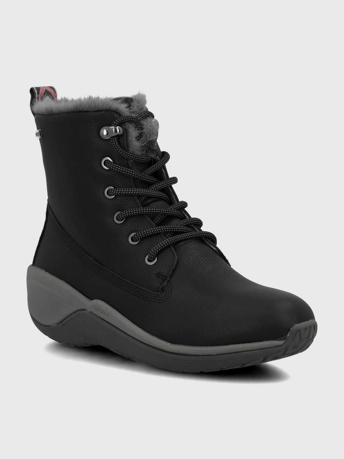 Botin Cuero Mujer Short Madras Negro-0