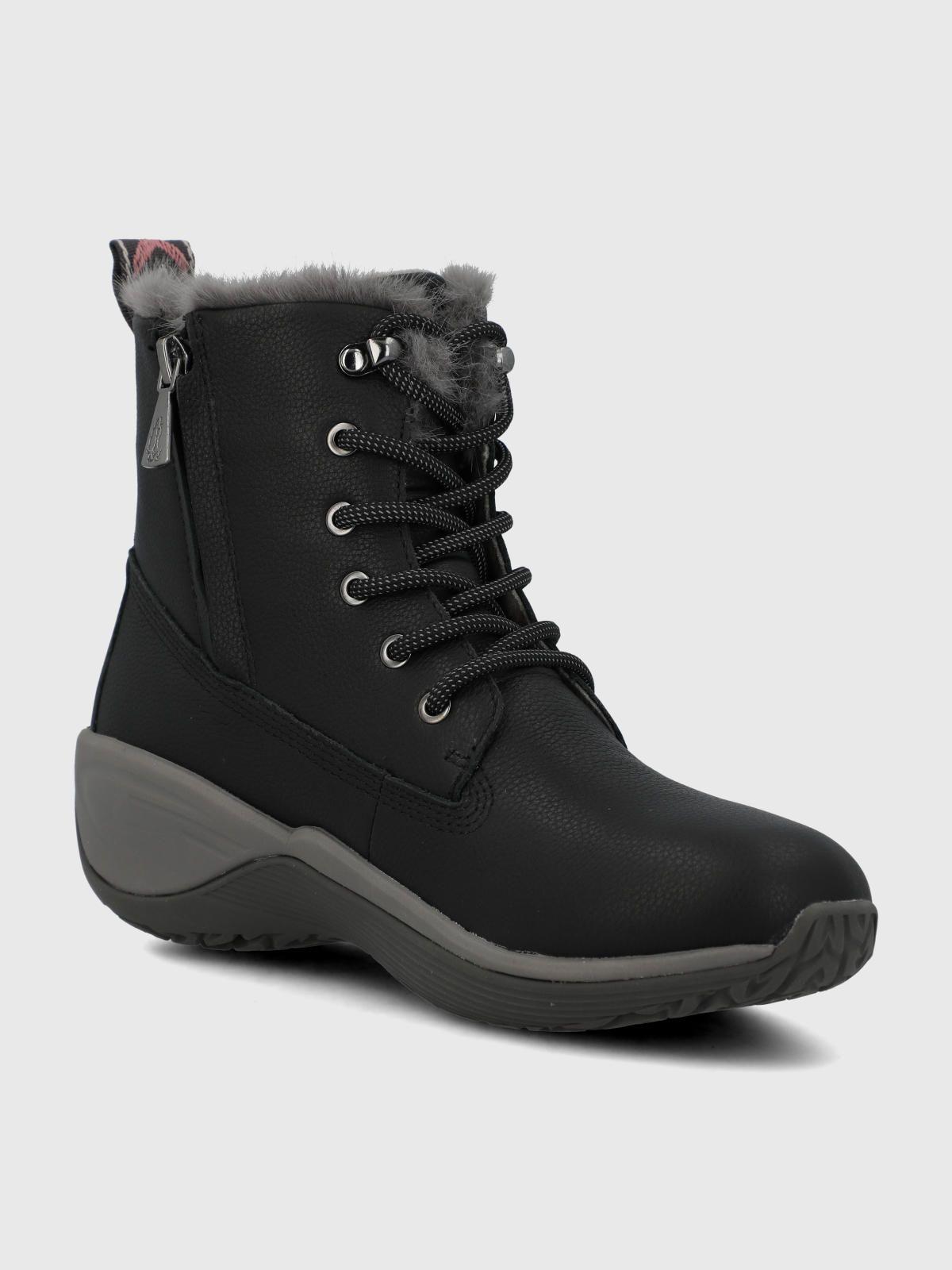 Botin Cuero Mujer Short Madras Negro-5