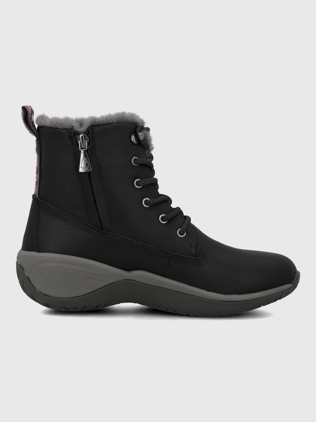 Botin Cuero Mujer Short Madras Negro-4