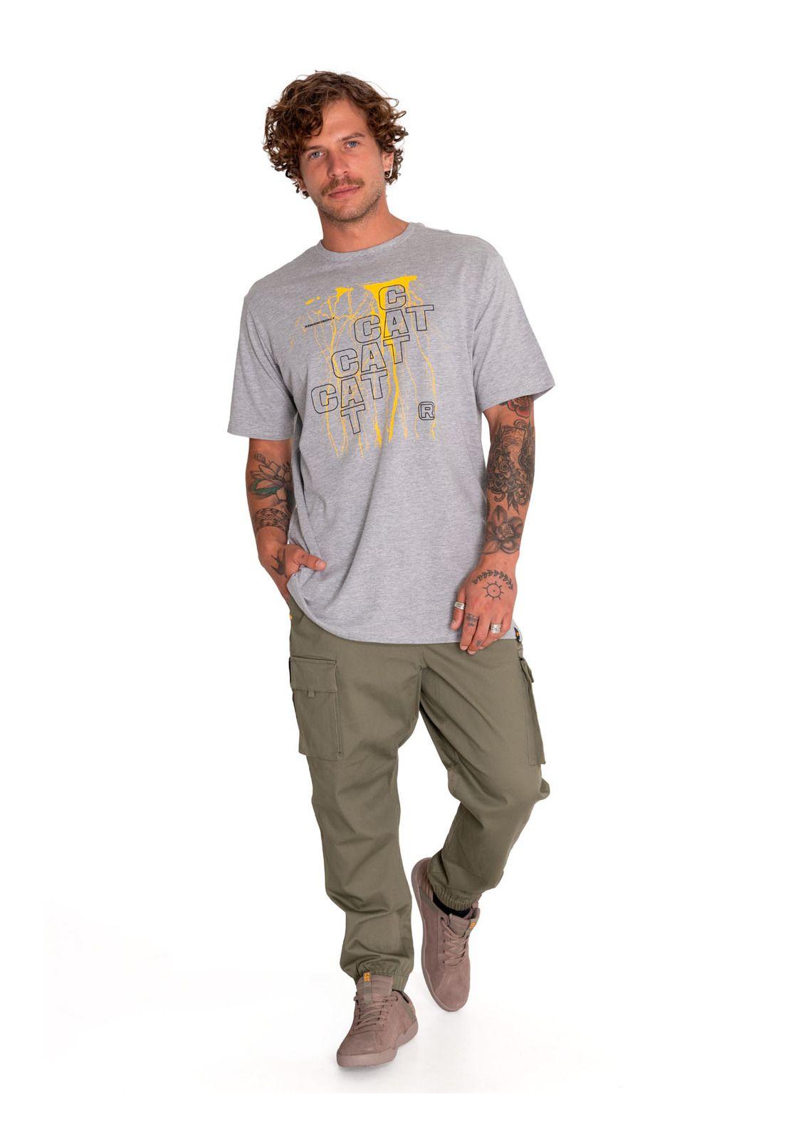 Polera Manga Corta Hombre Random Energy Gris-4