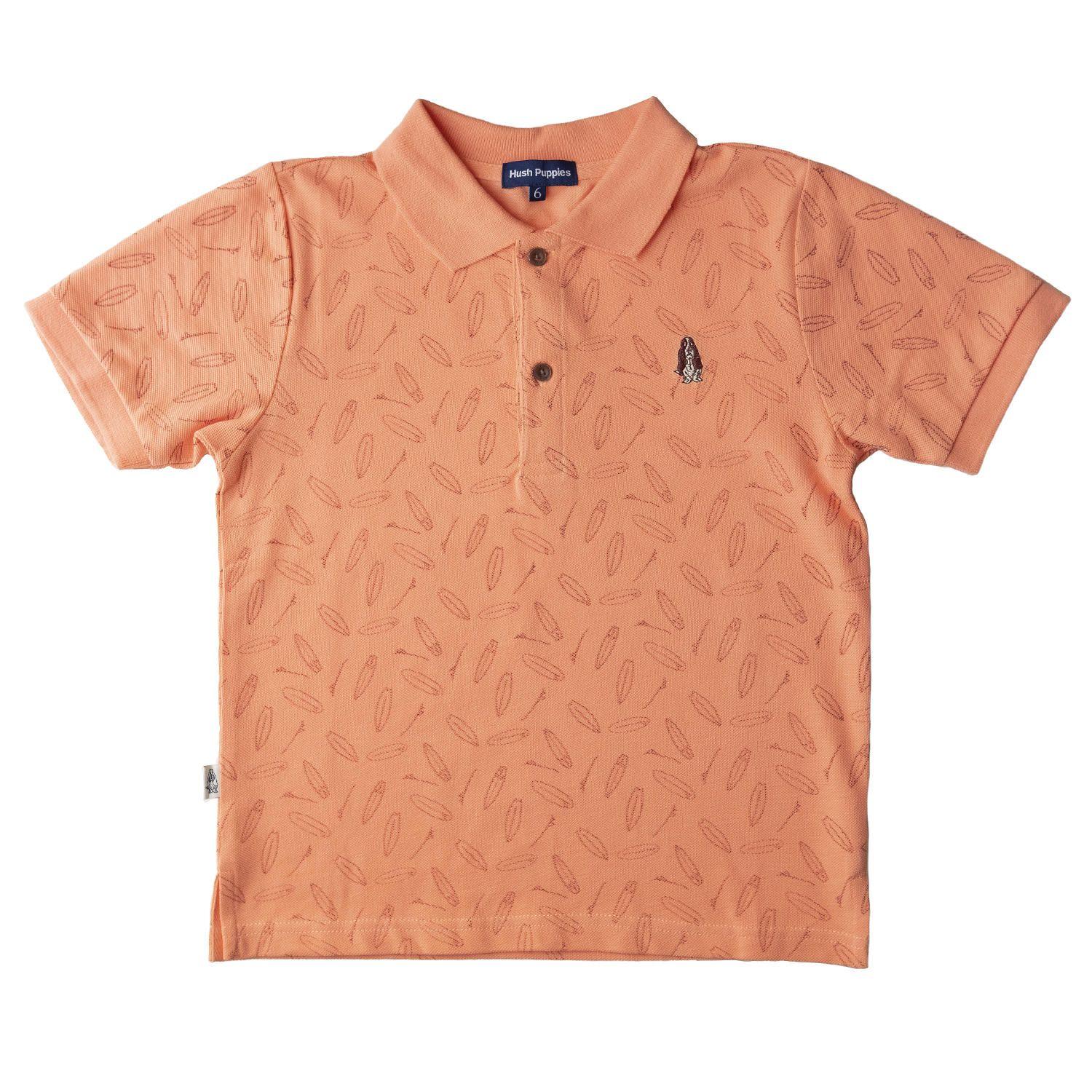 Polera Surf Niño Algodón Naranja-0