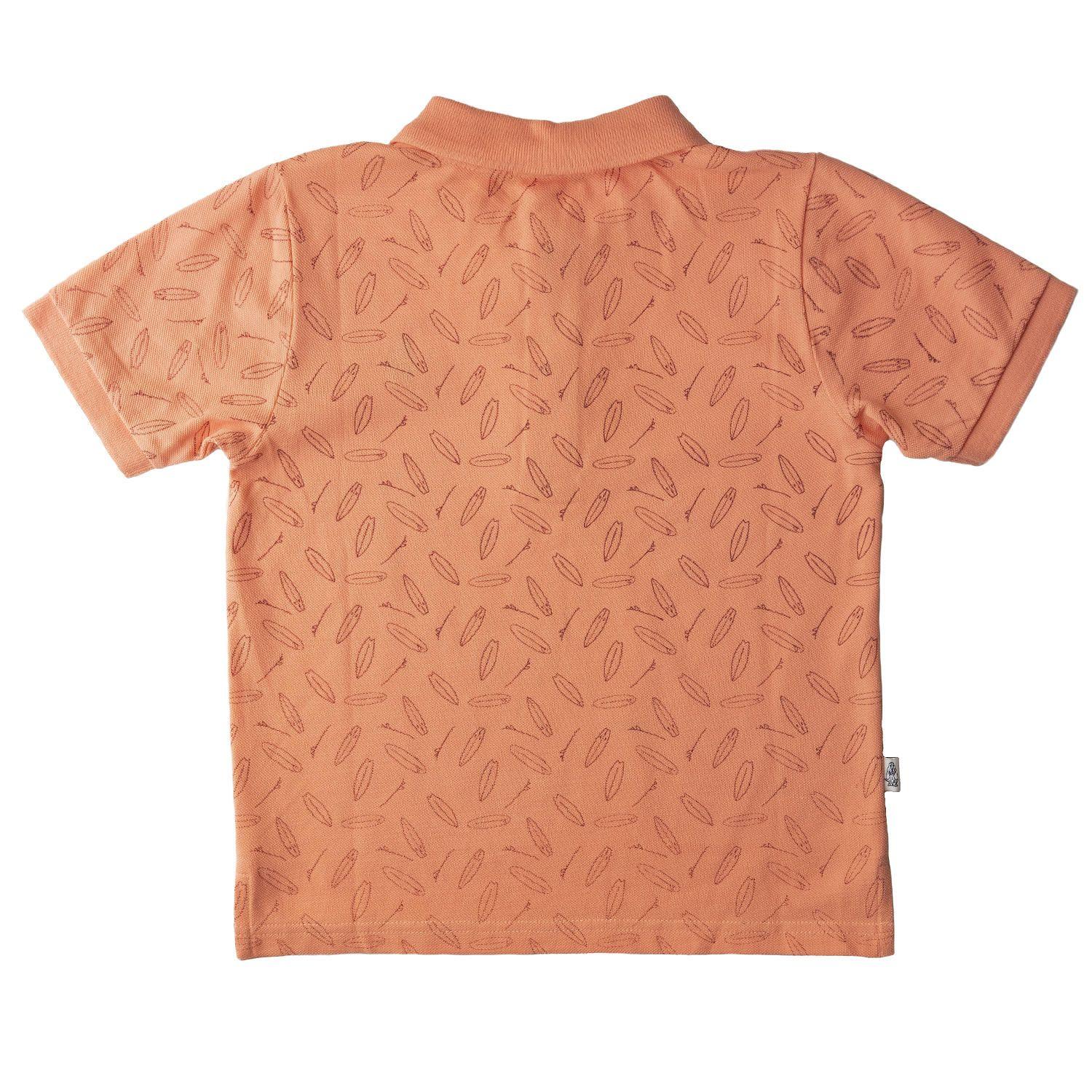 Polera Surf Niño Algodón Naranja-1