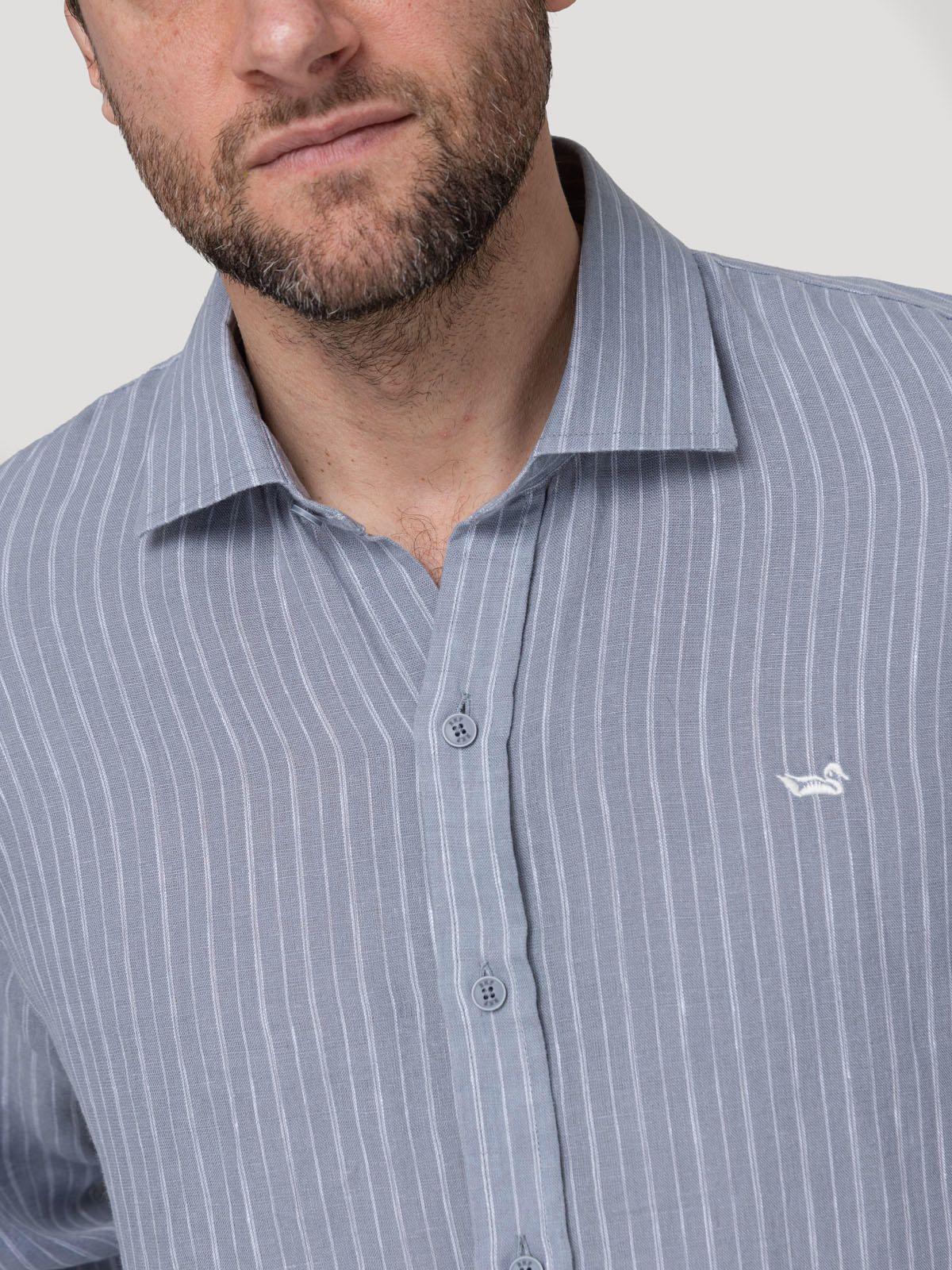 Camisa Lino Orgánico Hombre Linenmist Gris-6