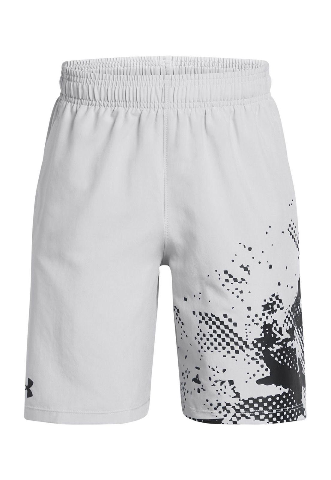 Short Ua Tech Woven Graphic Gris Para Niño-0