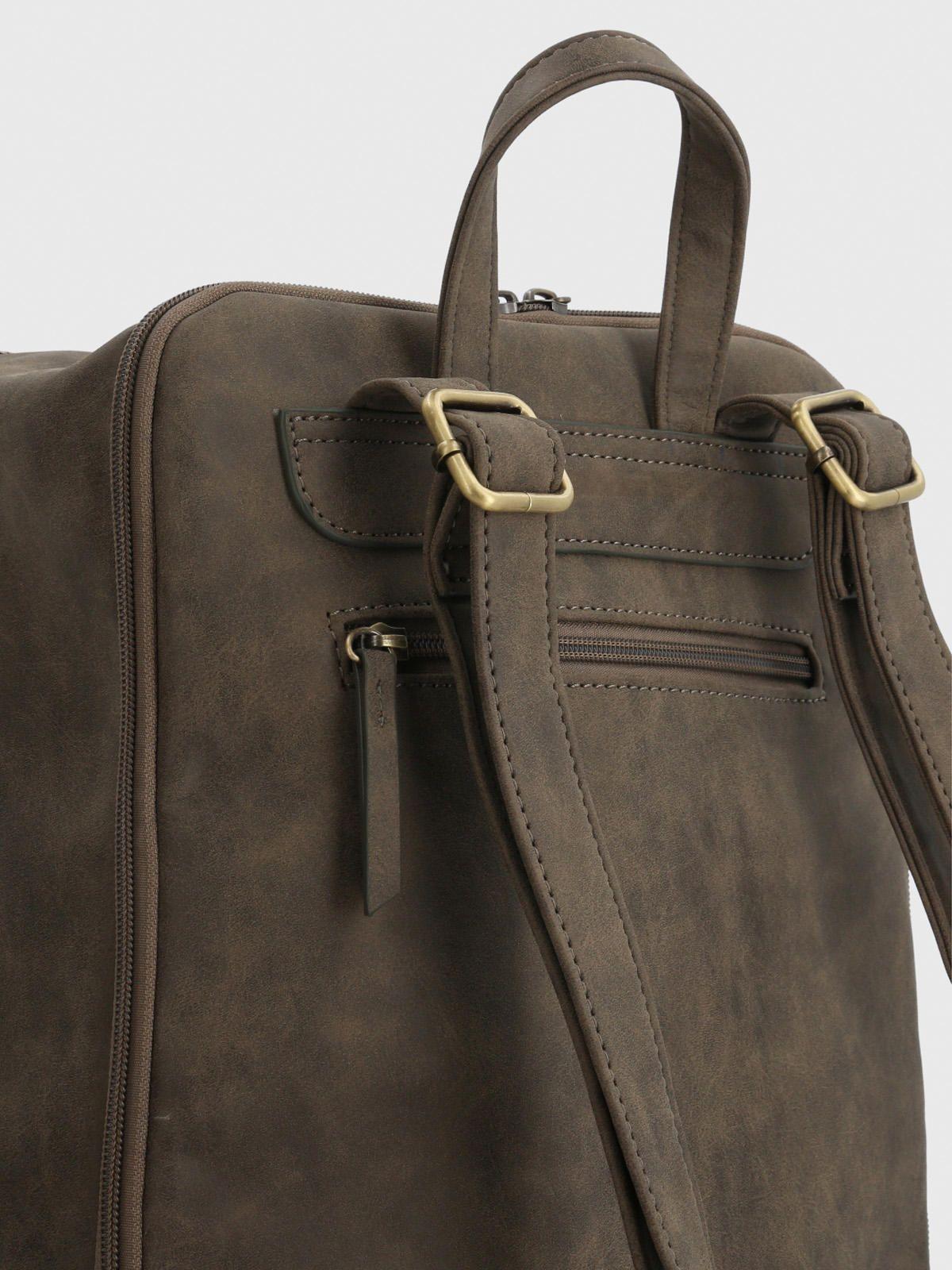 Mochila Ecocuero Mujer Danny Back Café-3