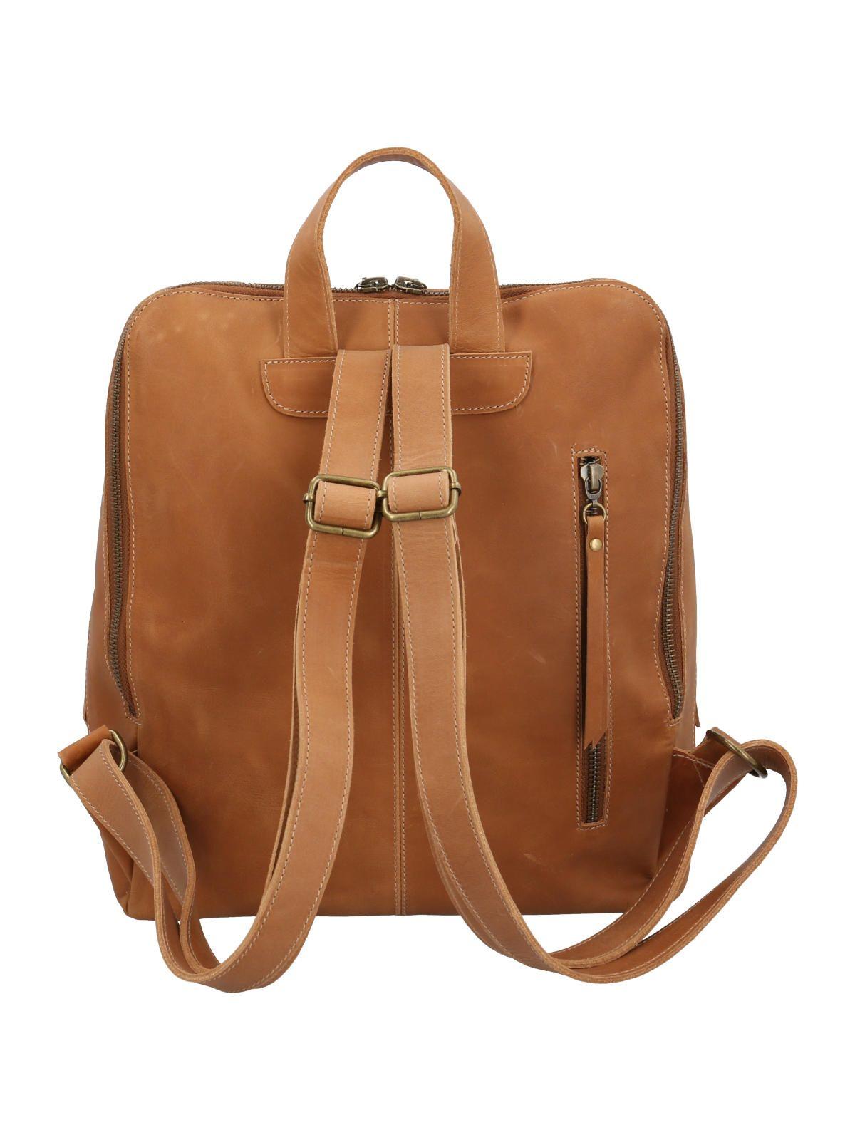 Mochila Cuero Mujer Feng Back Café-2