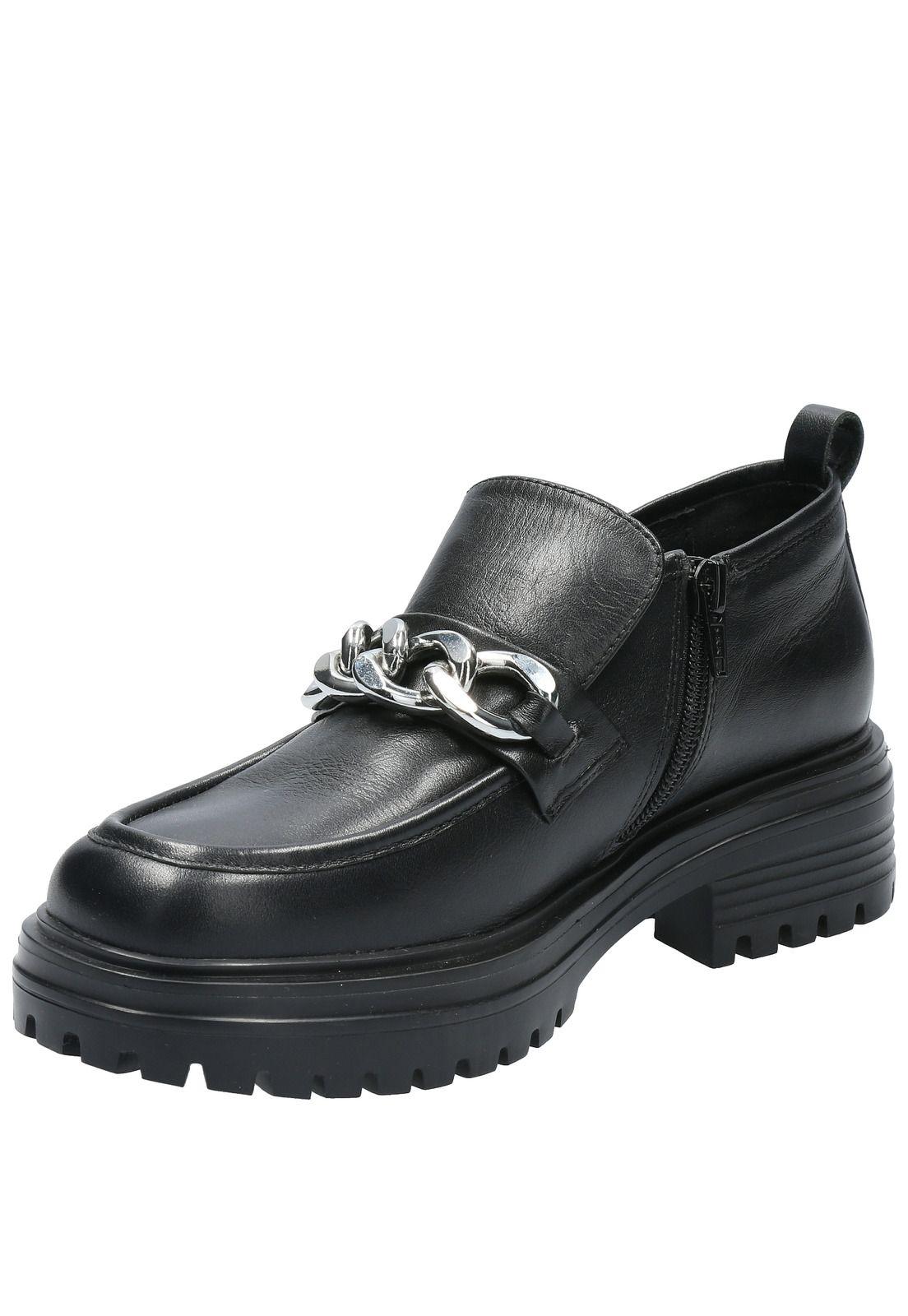 Mocasín Cuero Mujer Kacie Negro-4