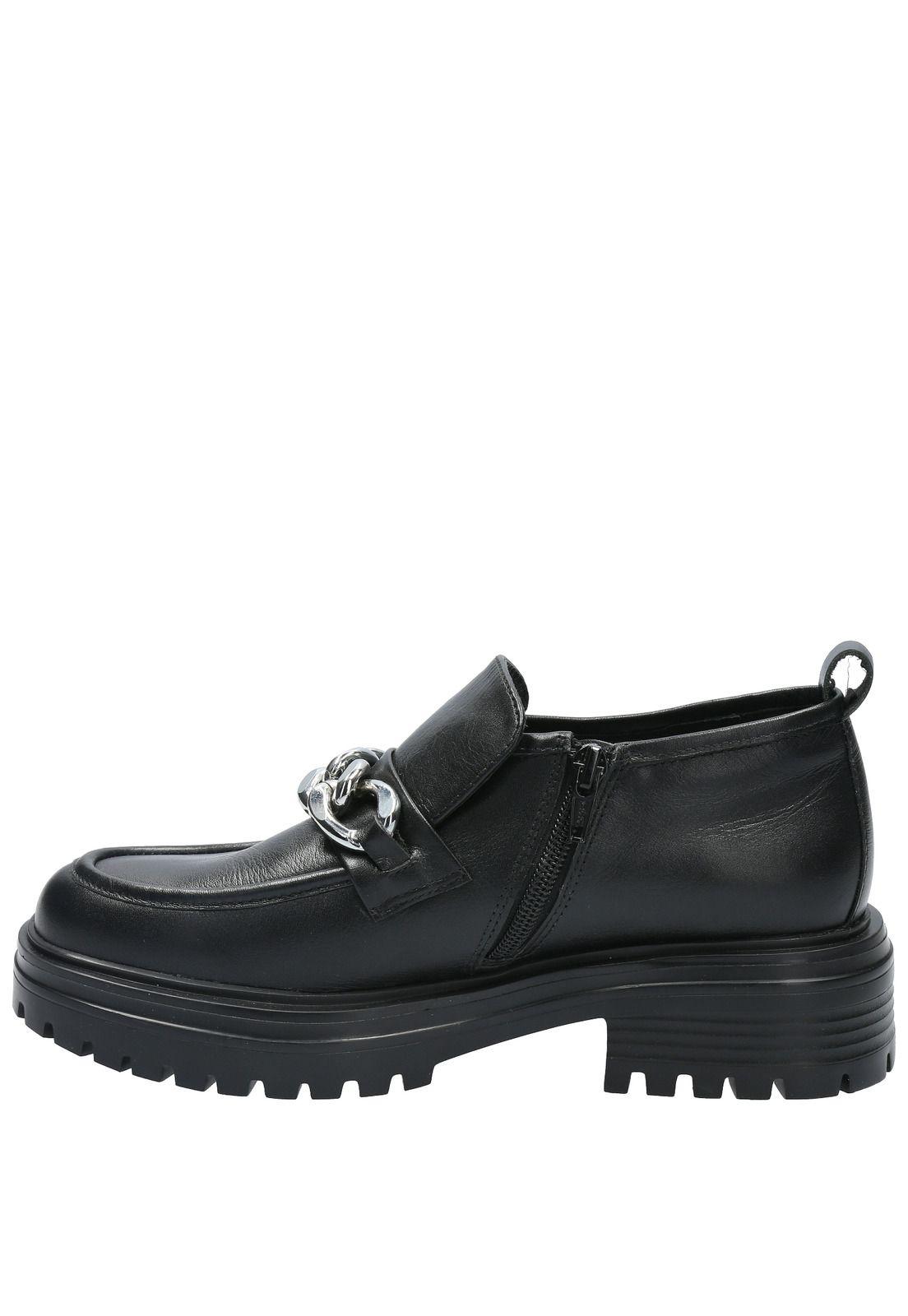 Mocasín Cuero Mujer Kacie Negro-5