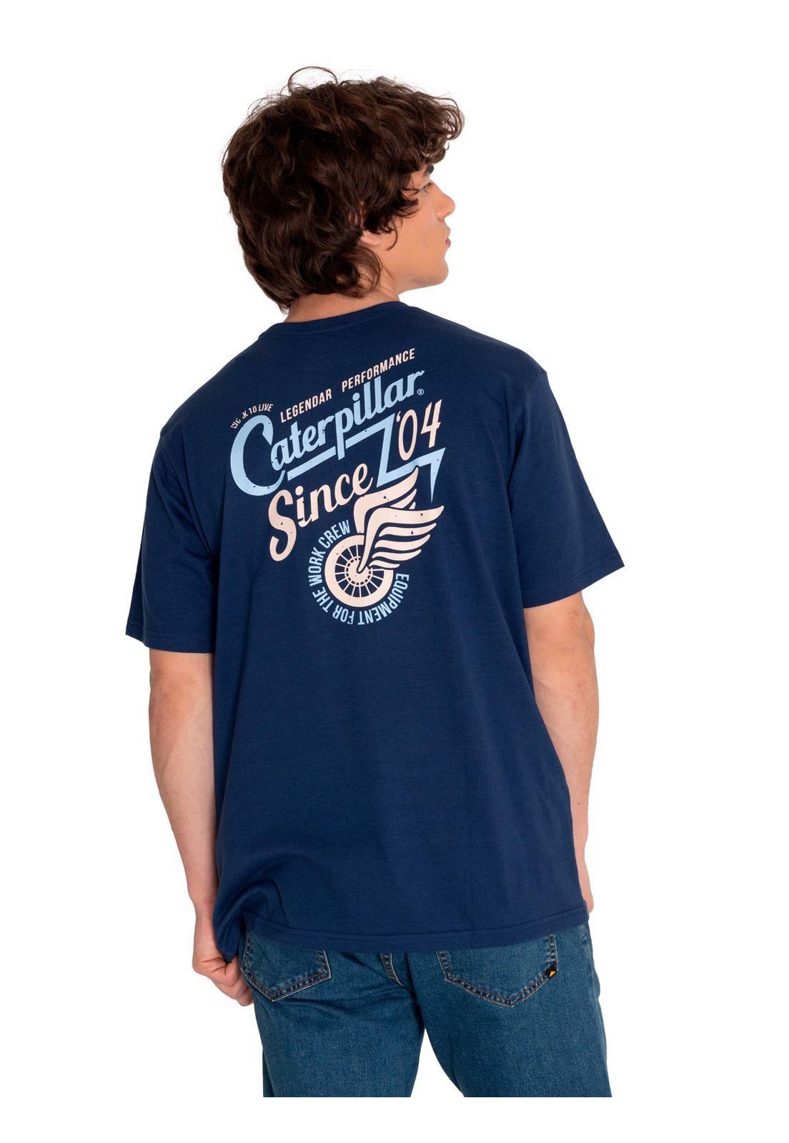 Polera Manga Corta Hombre His Tradition Graph4 Azul-3