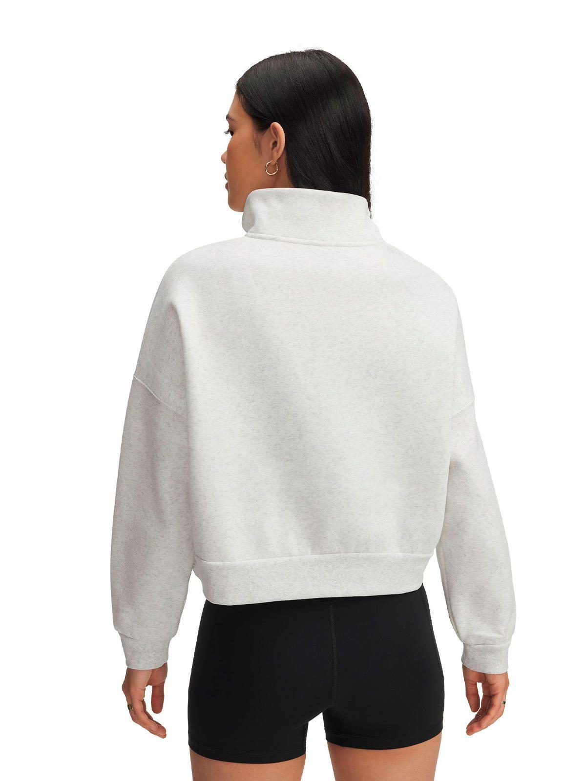 Poleron UA Icon Fleece Oversized Gris Mujer-1