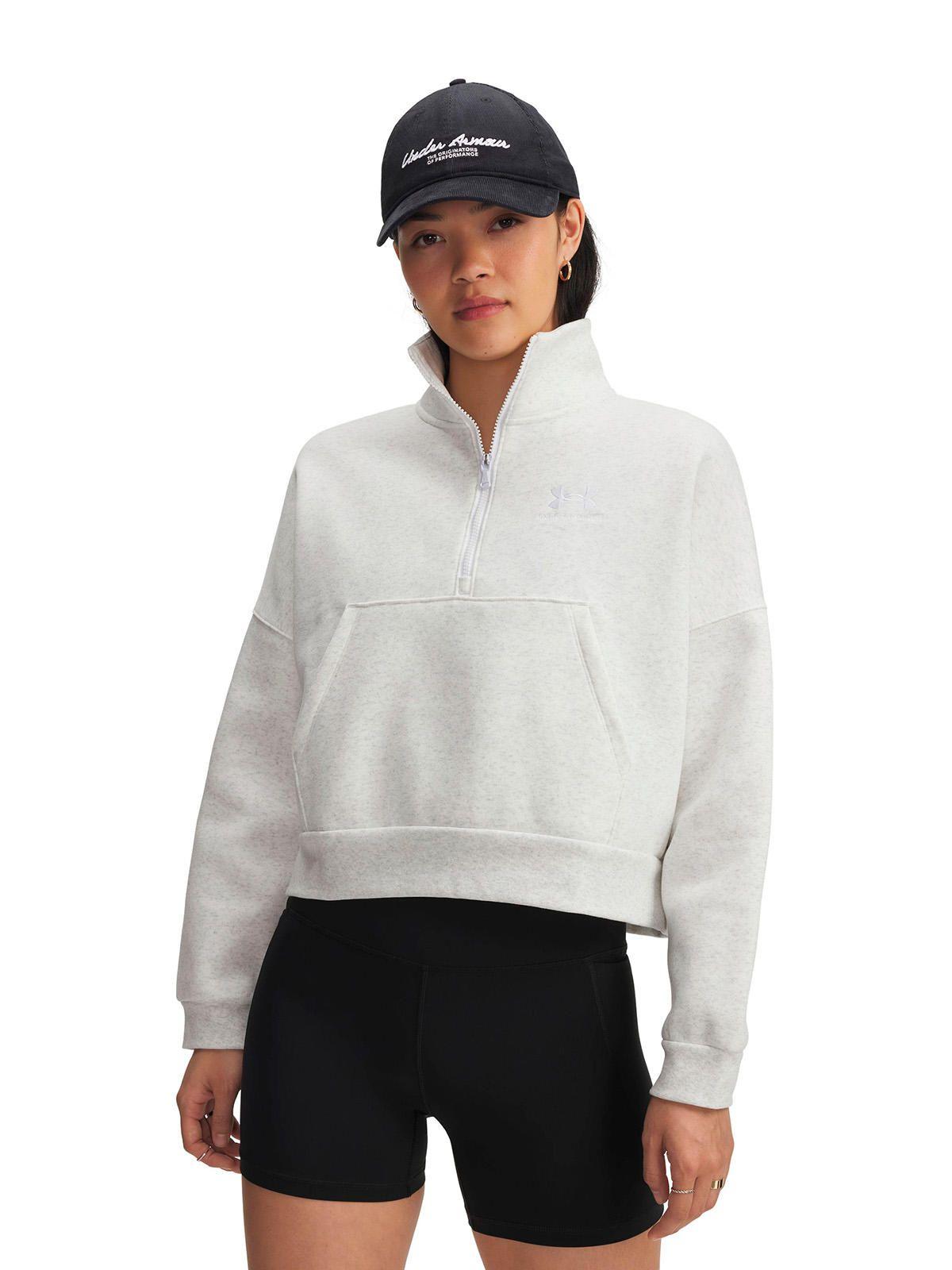 Poleron UA Icon Fleece Oversized Gris Mujer-0