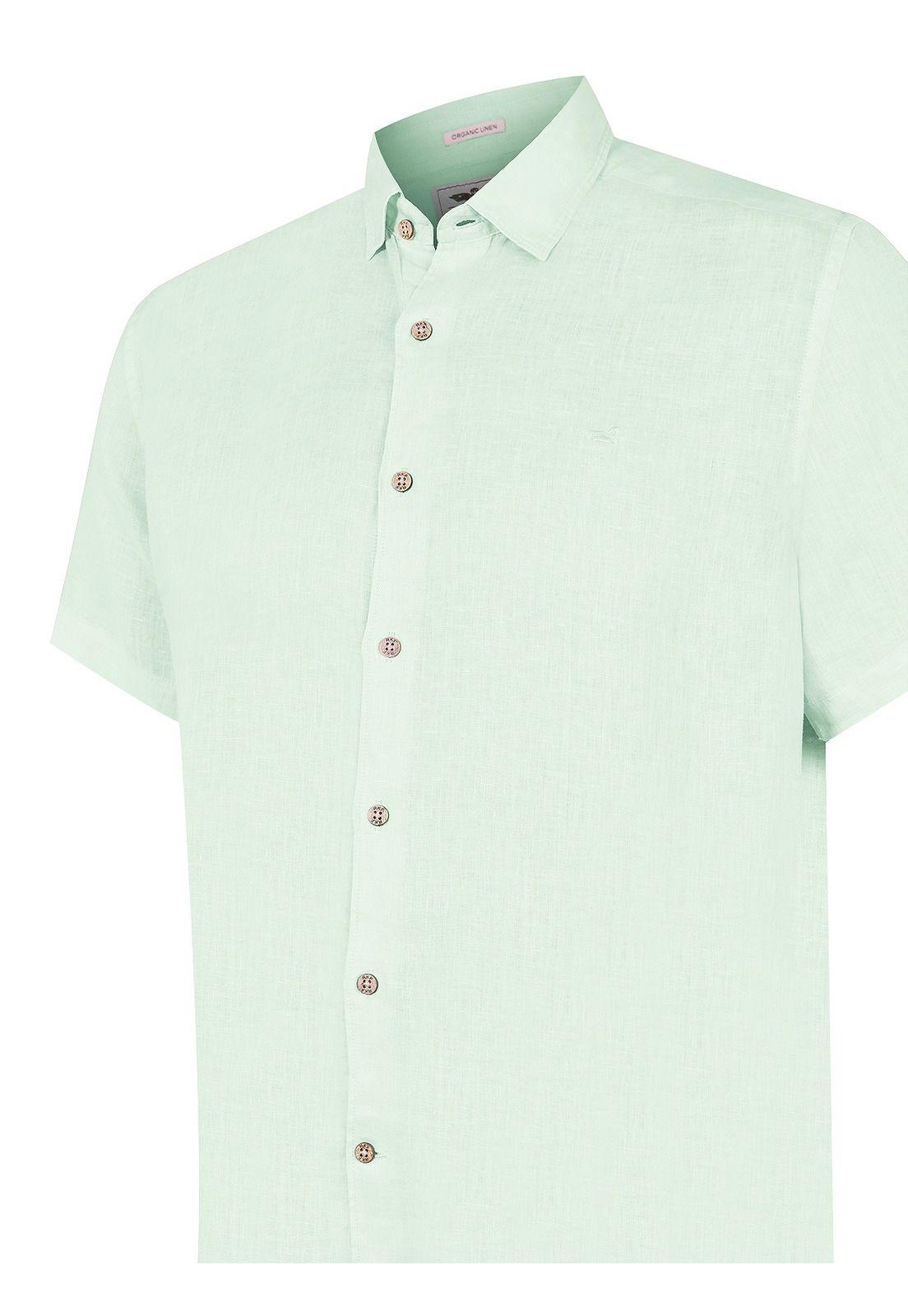 camisa Lino Orgánico Verde Linenjer Hombre -3