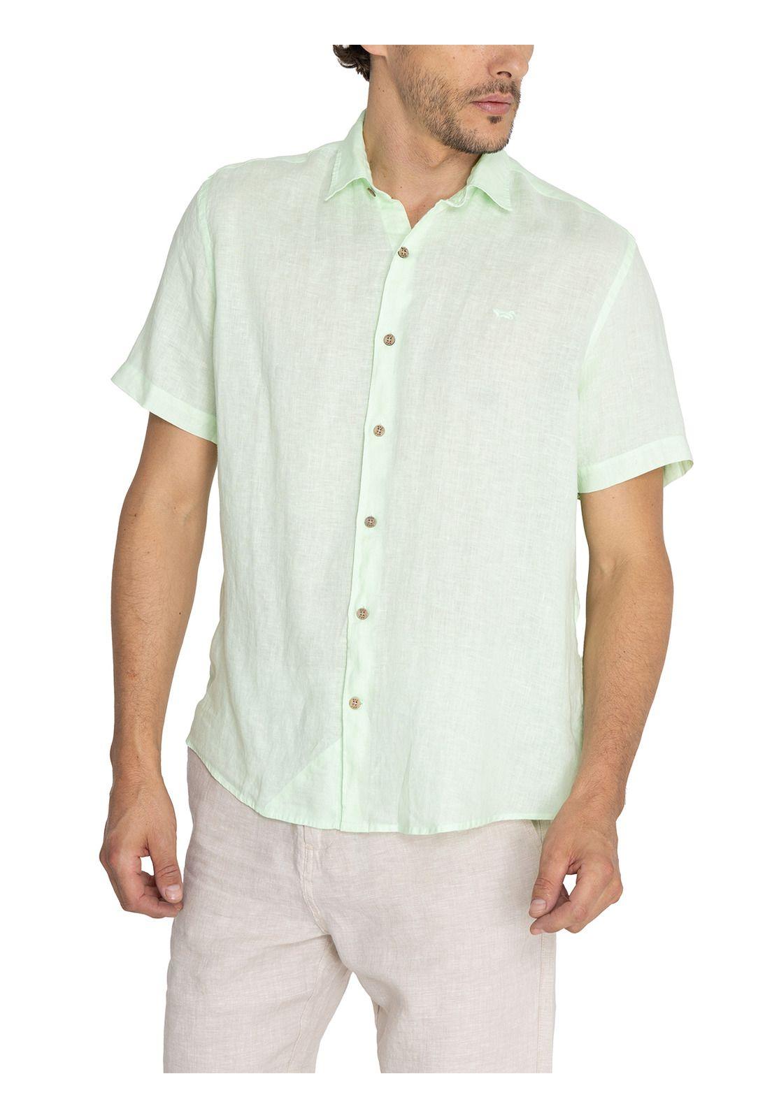 camisa Lino Orgánico Verde Linenjer Hombre -4