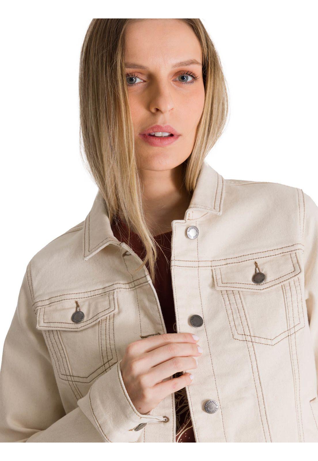 Chaqueta de Jeans Mujer Foundation Beige-4