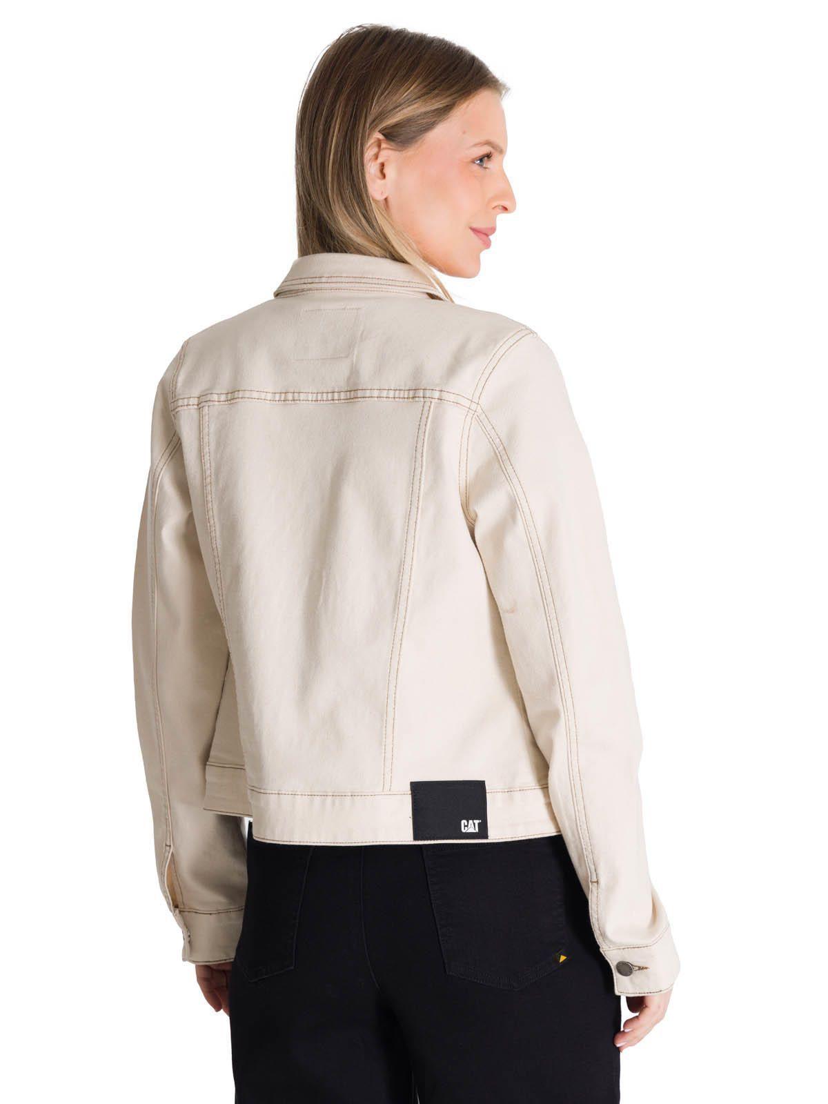 Chaqueta de Jeans Mujer Foundation Beige-3