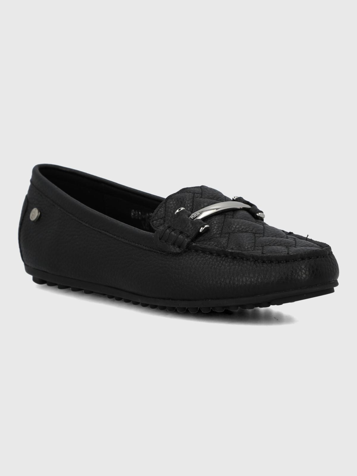 Mocasin Cuero Mujer Silvia Negro-0