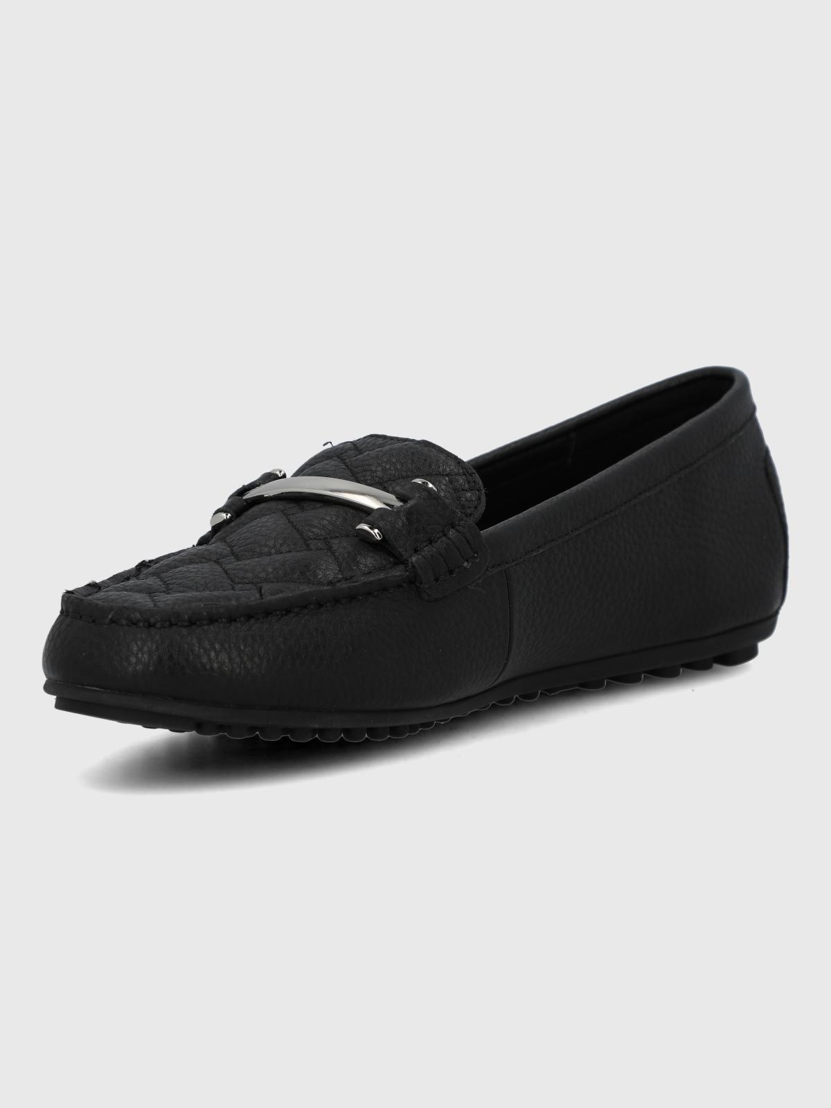 Mocasin Cuero Mujer Silvia Negro-5