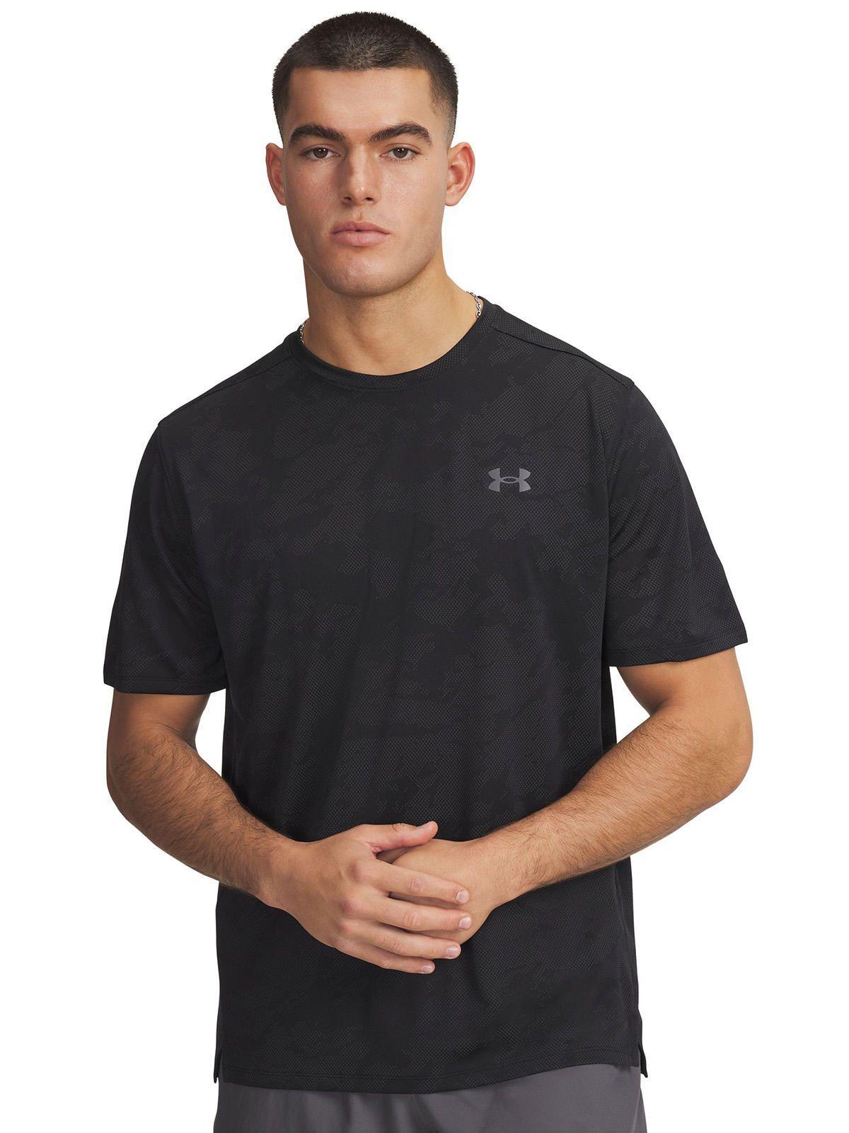 Polera M/C Hombre Tech Vent Jacquard Polera Negro-0