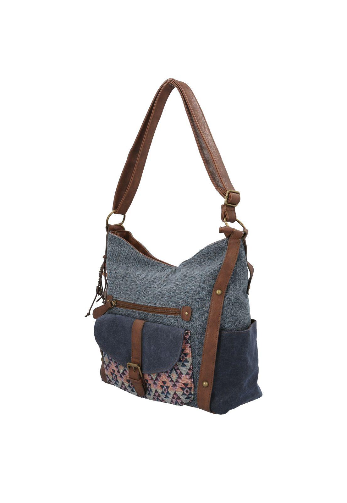 Cartera  Mujer Lime Hobo Azul-1