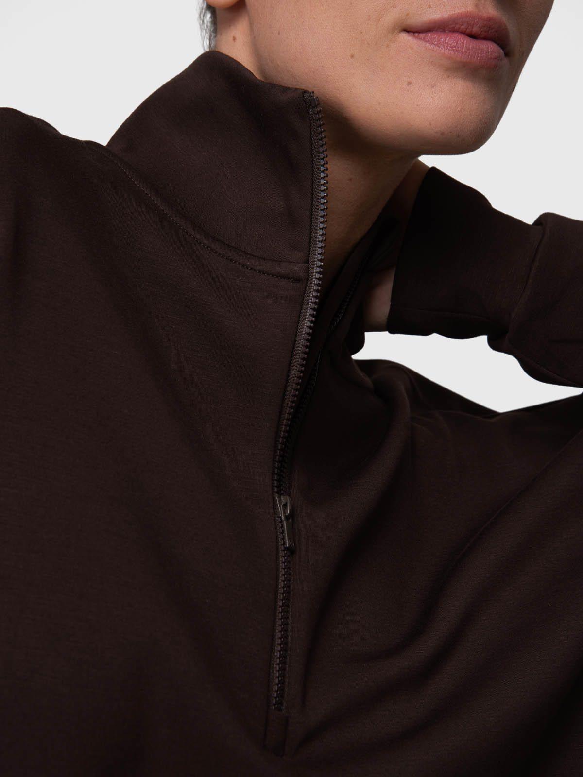 Poleron Mujer Half Zip Toledo Rec Café-0