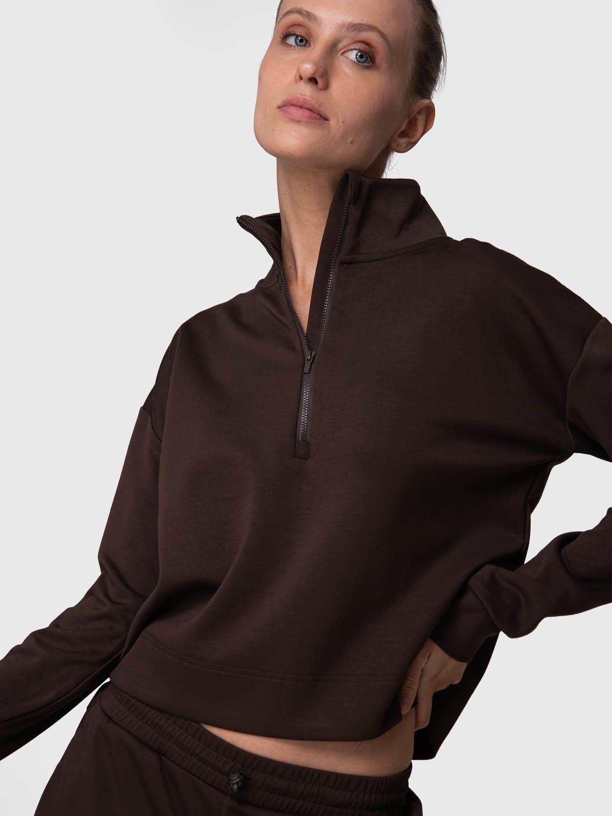 Poleron Mujer Half Zip Toledo Rec Café-1