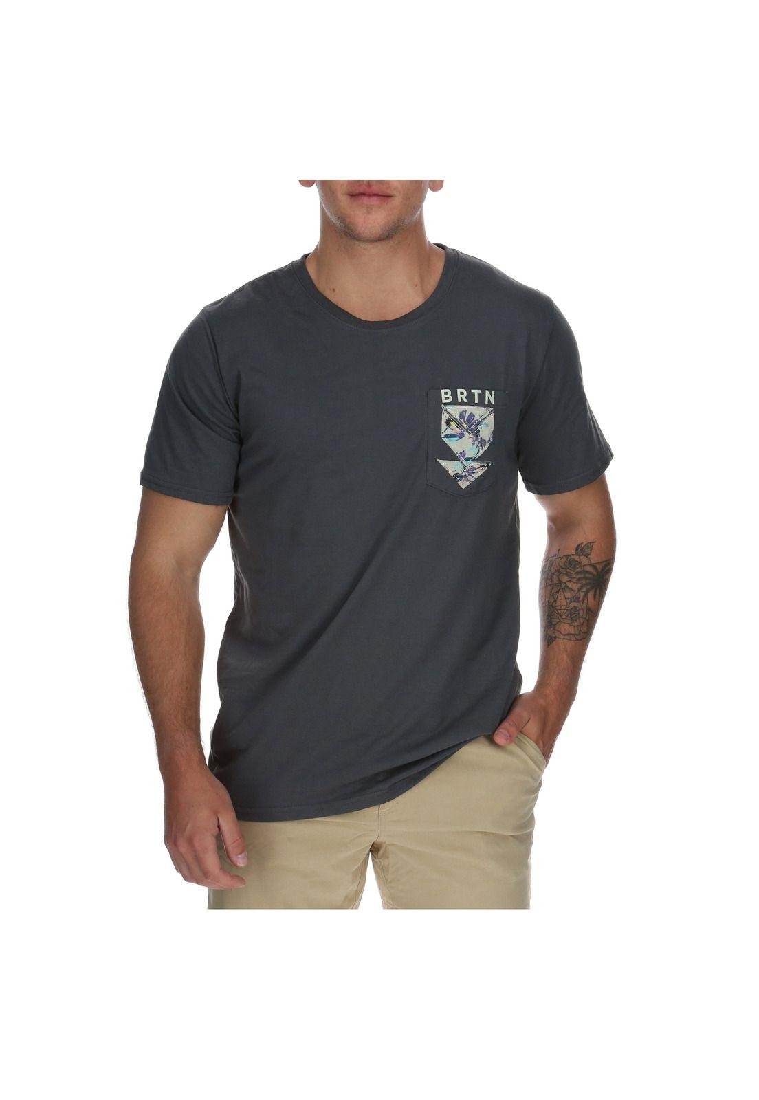 Polera M/C Hombre Pocket Logo I Gris-0