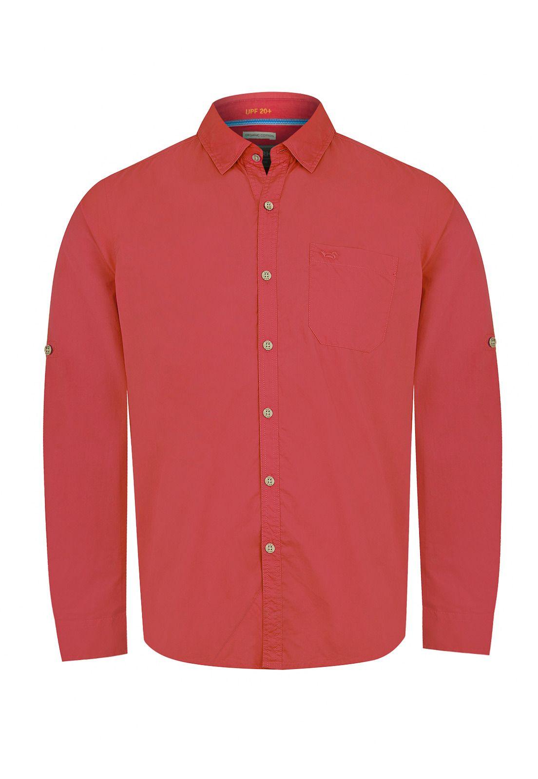 Camisa Algodón Orgánico Rojo Galiton Hombre -0