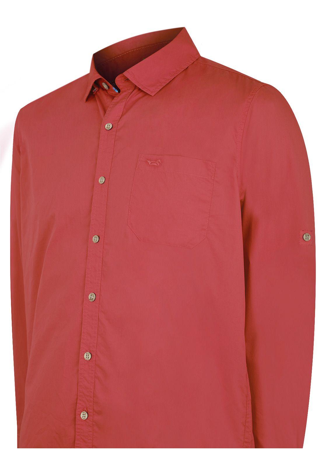 Camisa Algodón Orgánico Rojo Galiton Hombre -3