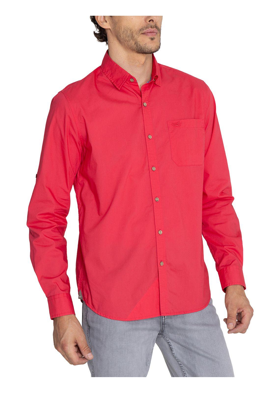 Camisa Algodón Orgánico Rojo Galiton Hombre -4