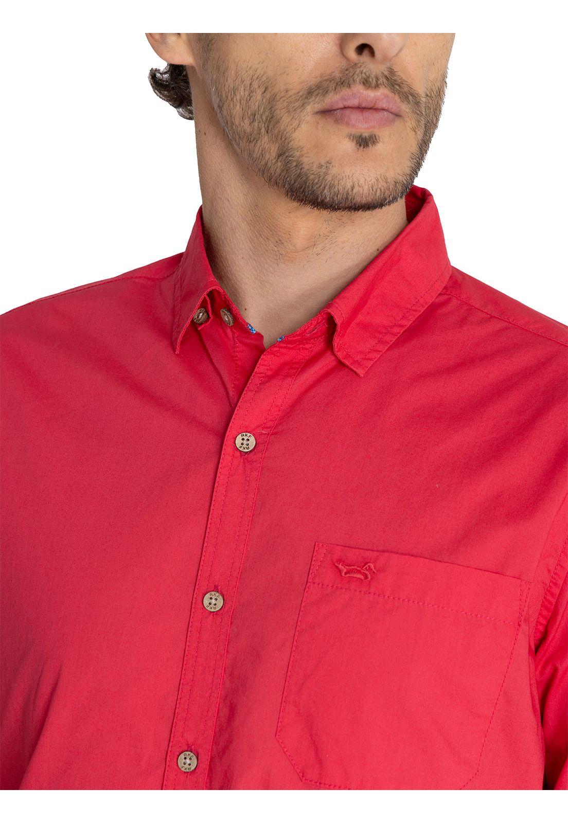 Camisa Algodón Orgánico Rojo Galiton Hombre -6