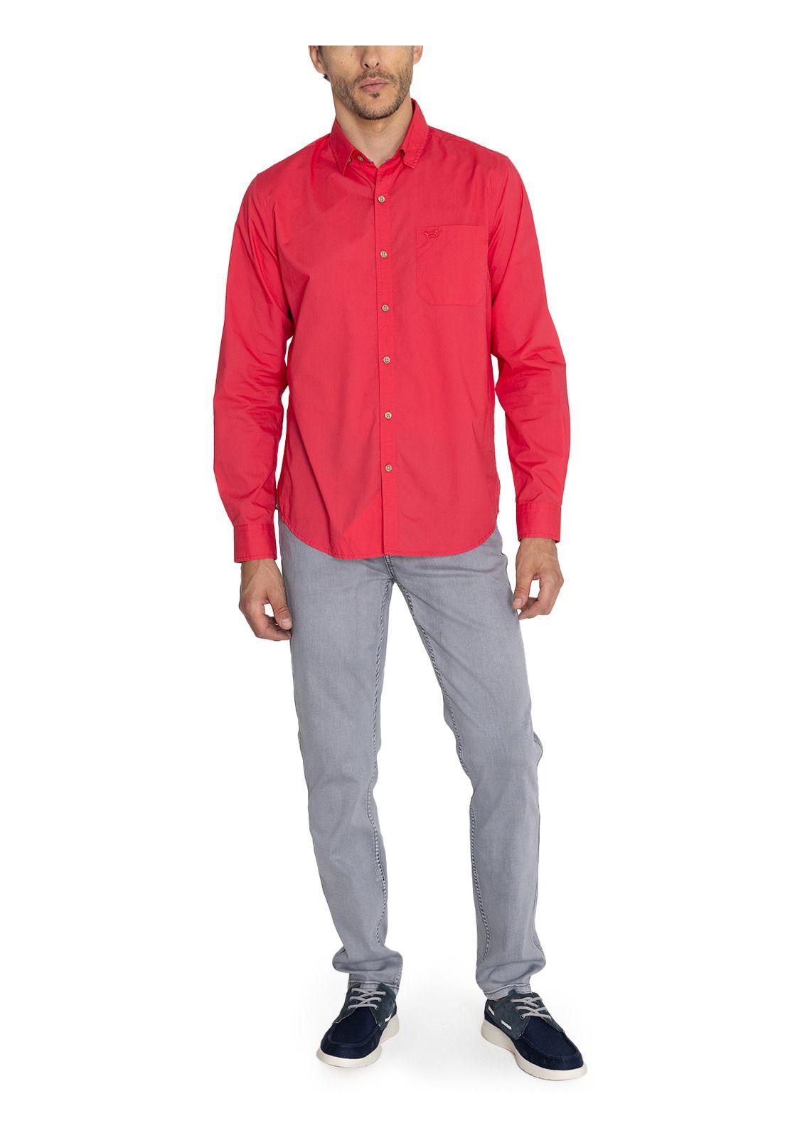 Camisa Algodón Orgánico Rojo Galiton Hombre -9