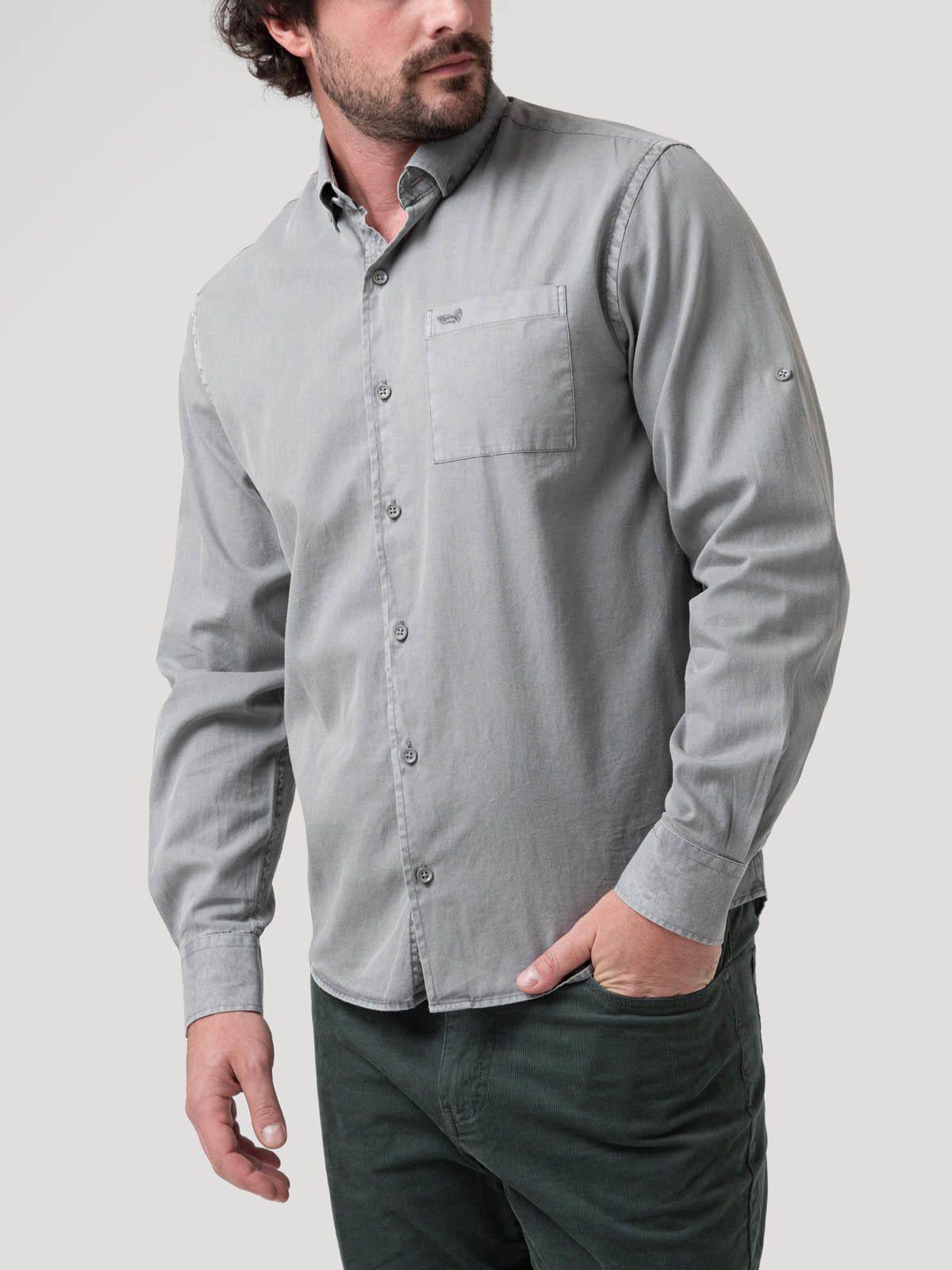 Camisa Algodón Orgánico Hombre Leeds Gris-4