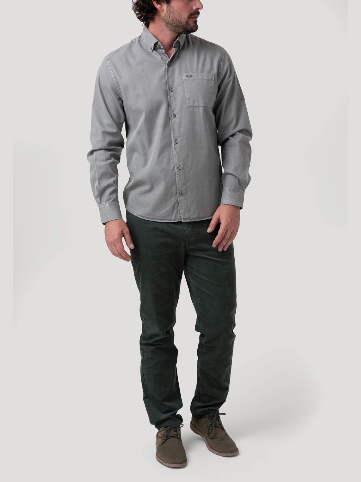 Camisa Algodón Orgánico Hombre Leeds Gris-7