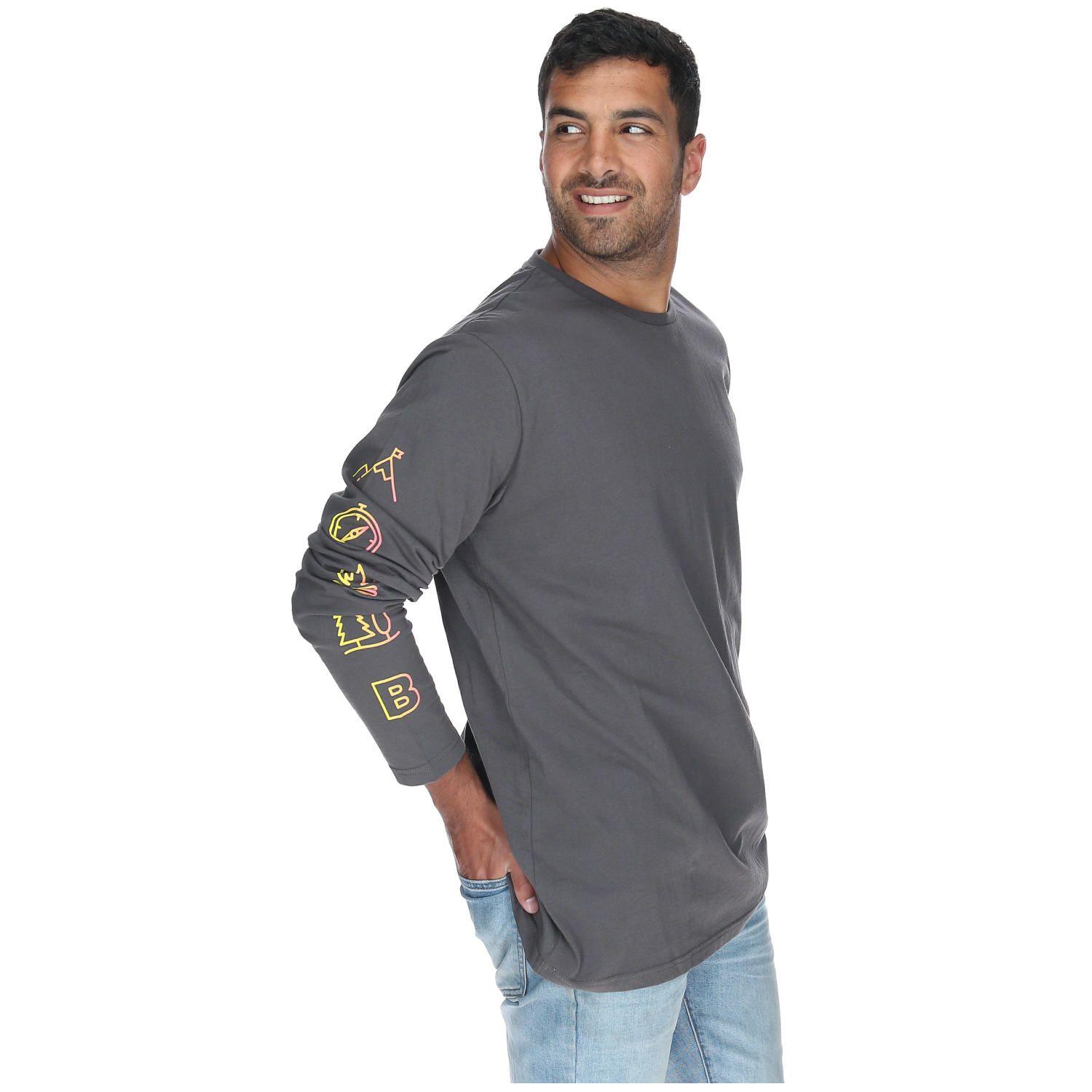 Polera M/L Hombre Side Patterns Negro-5