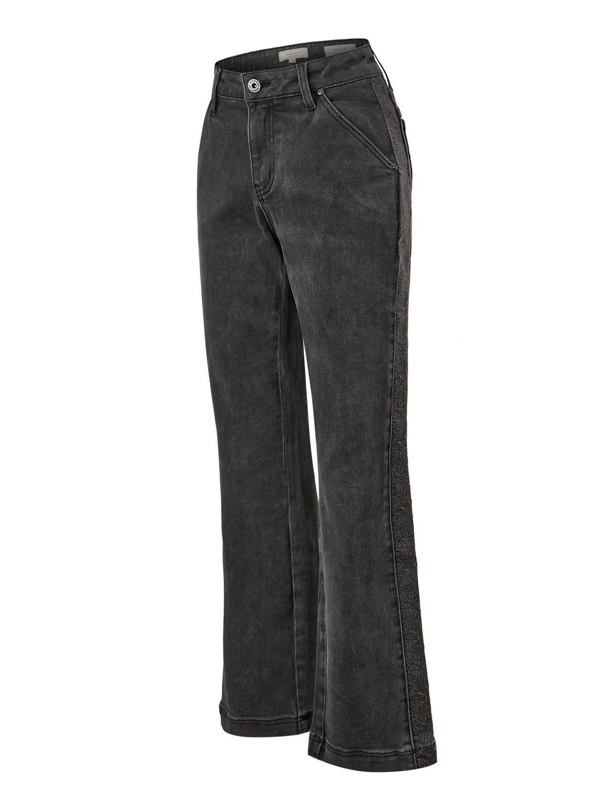 Jeans Fibras Recicladas Mujer Roots Gris-0