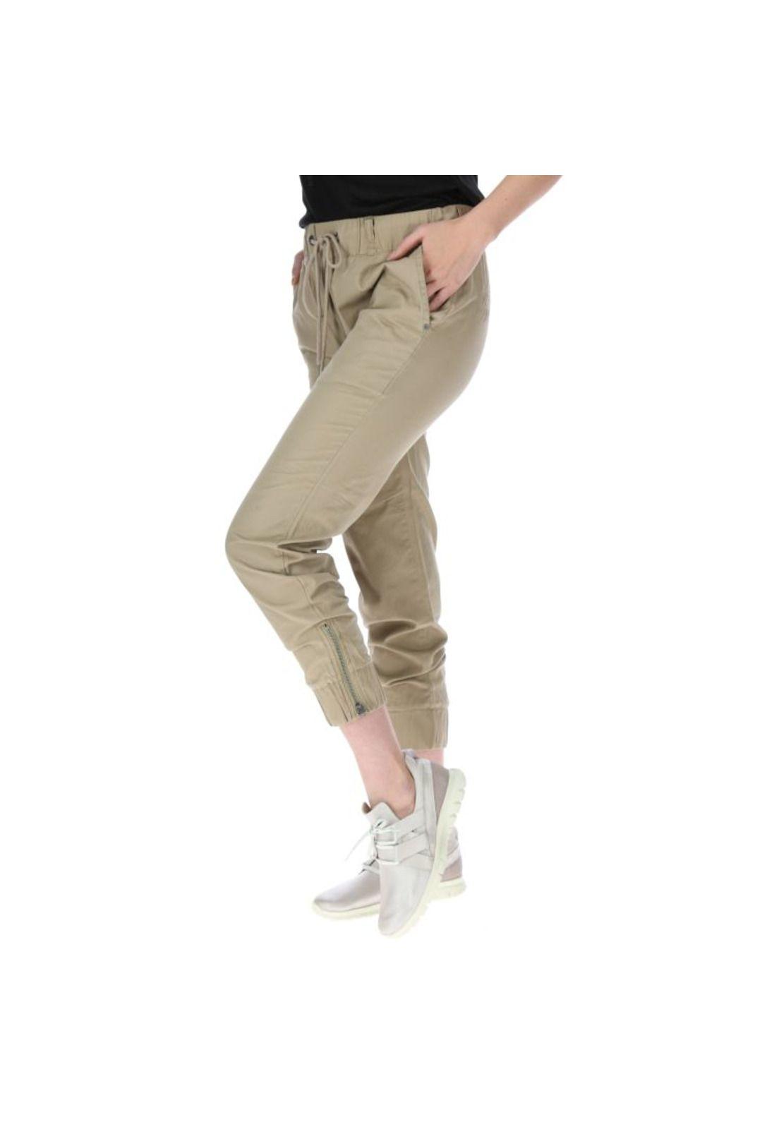 Pantalon Mujer Jogger Khaki-1