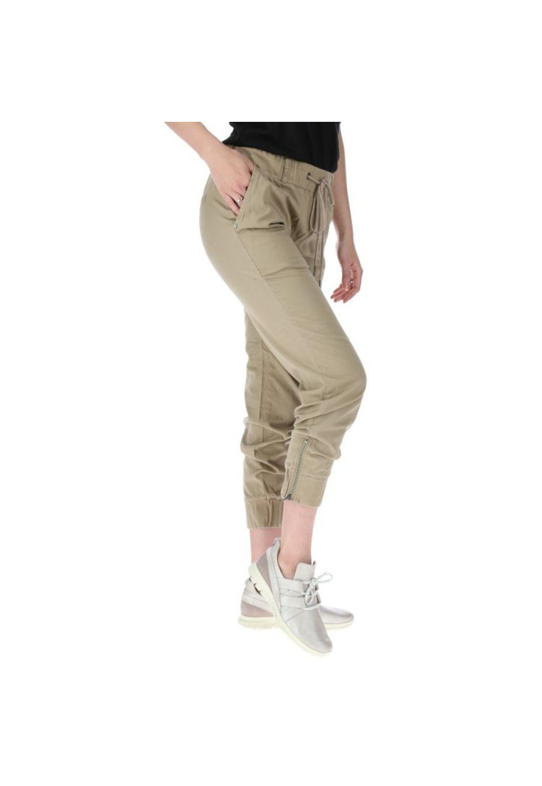 Pantalon Mujer Jogger Khaki-3