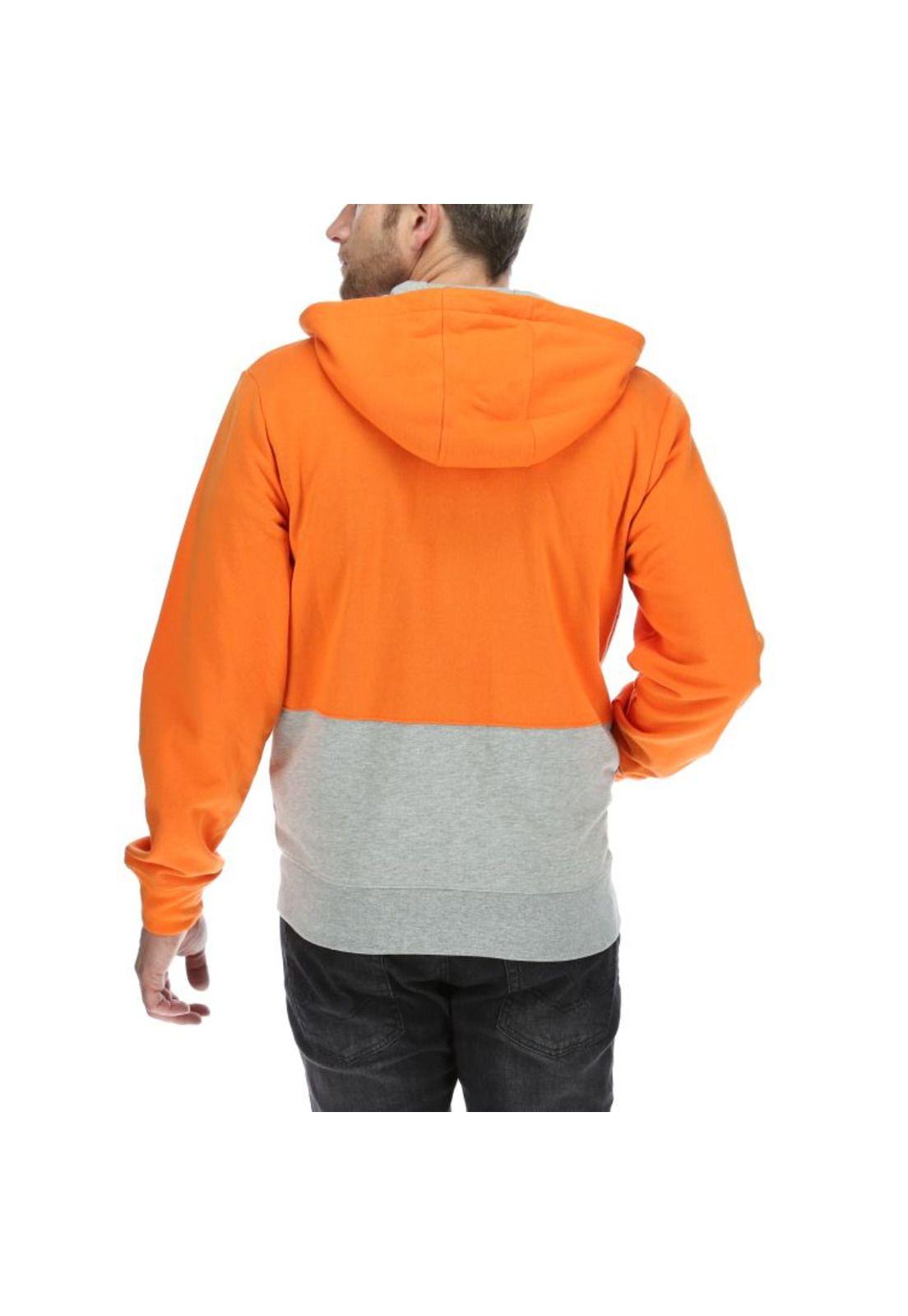 Poleron Hombre Full Zip Colorblocked Hooded Sweatshirt Naranjo-2